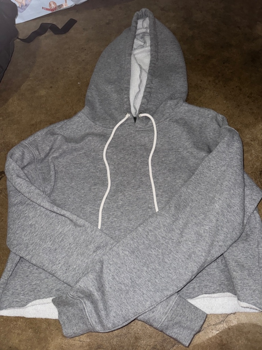 wild fable Gray Hooded Pullover with White Drawstrings